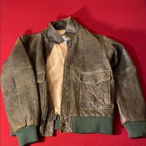 Very Vintage Leather Airborn Bomber Jacket